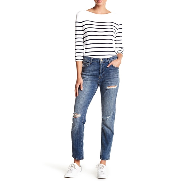 Current Elliott High Rise Skinny Destroyed Crop C6